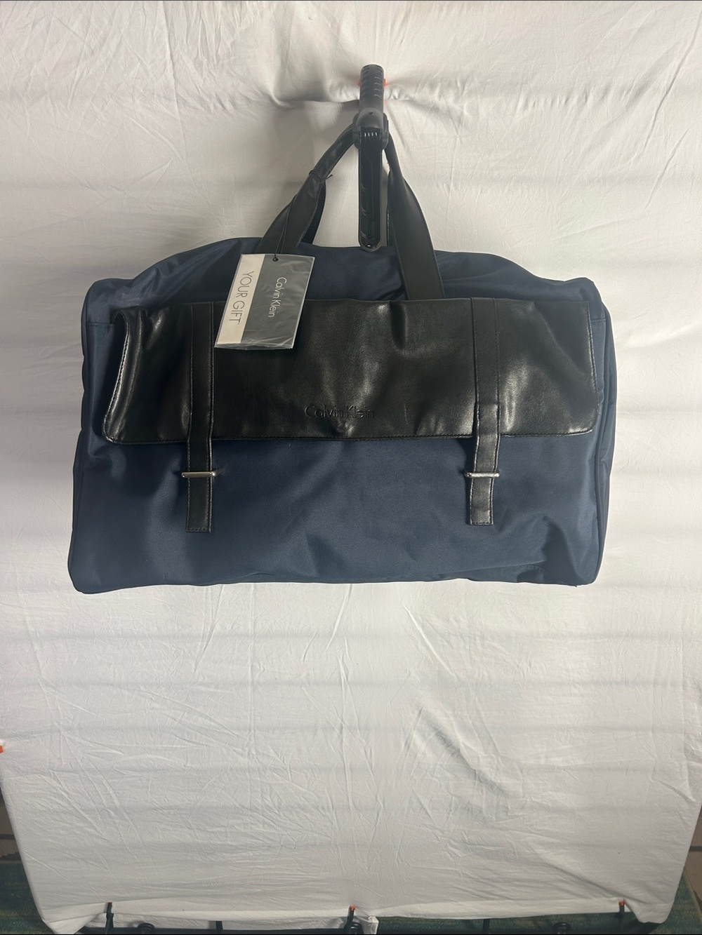 Calvin Klein Navy and Black Duffel Bag